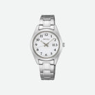 Damen-Classique-Uhrwerk-3-Zeiger-Zifferblatt-Weiss-Armband-Stahl