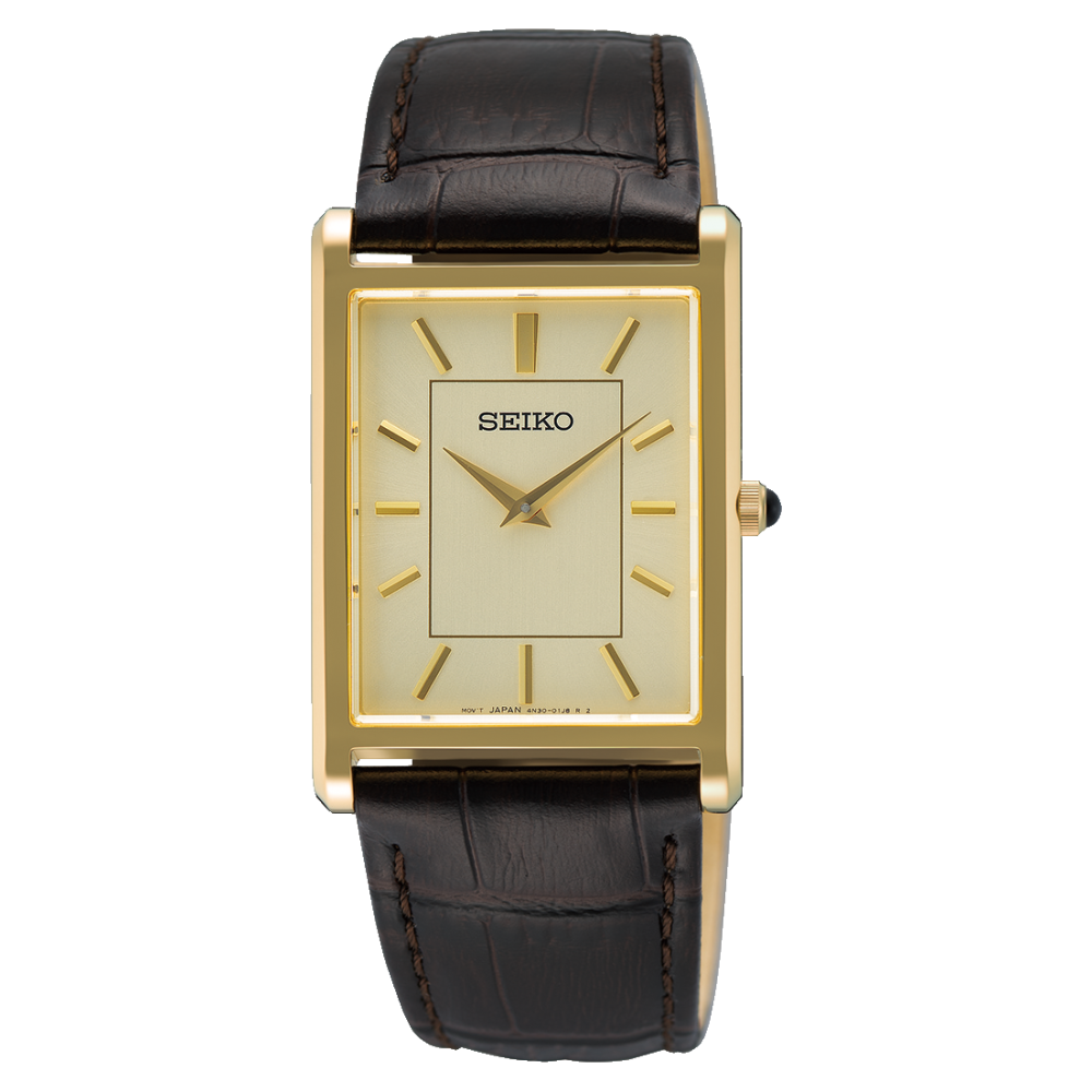 Seiko SWR106P1 klassisk herreur med guldfarvede detaljer