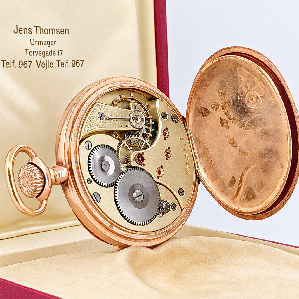 Antikt Omega Lommeur 14k Guld 1910 - bagside